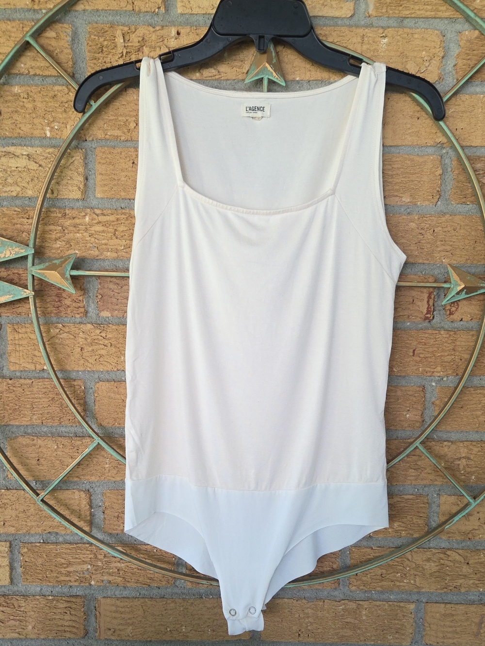 L'AGENCE Vintage White Molly Tank Top Bodysuit M